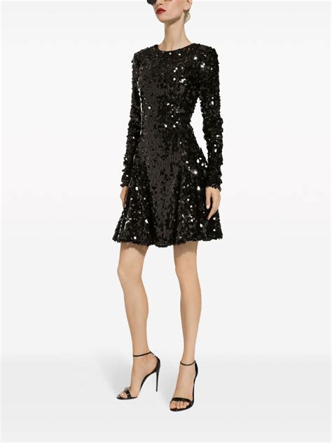 dolce gabbana sequin skirt|dolce gabbana long sleeve.